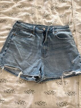 American Eagle Outfitters Light Blue Mom Short High-Rise Denim Shorts
